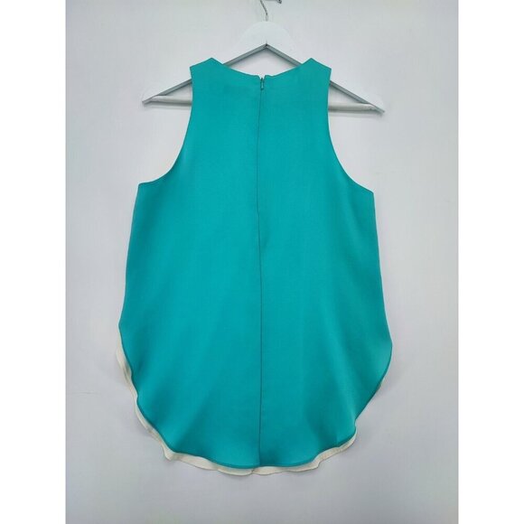 Rag & Bone New York Top Tank Blouse Sleeveless Aqua Hi-Low Lined Size M - Picture 2 of 11